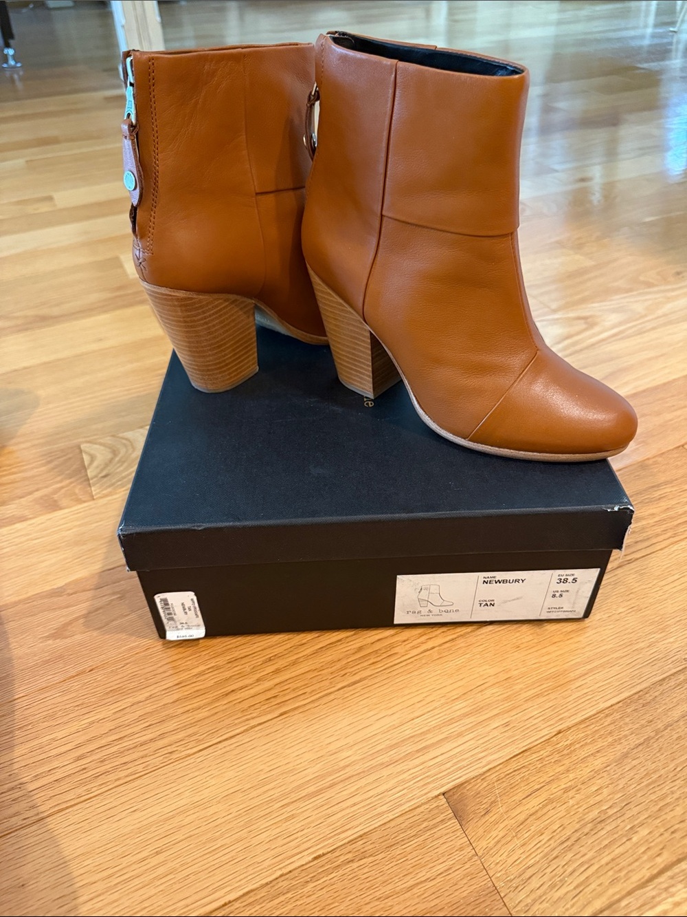 Rag and Bone Tan Women's Leather Ankle Boots - Stylish Block Heel